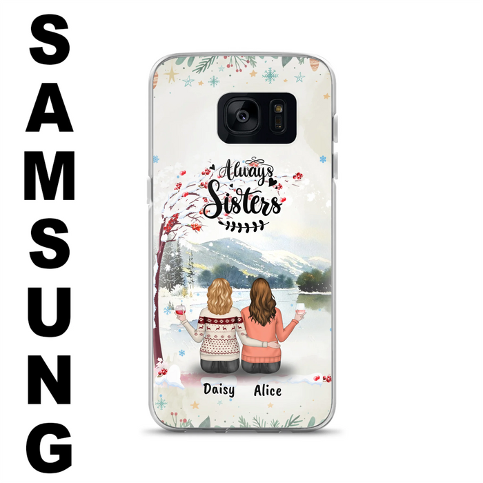 Custom Personalized Sisters Phone Case - Christmas/Autumn/Winter Sisters - Upto 3 Girls - Best Gift For Friends - Phone Case For iPhone And Samsung