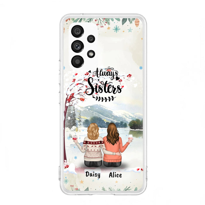 Custom Personalized Sisters Phone Case - Christmas/Autumn/Winter Sisters - Upto 3 Girls - Best Gift For Friends - Phone Case For iPhone And Samsung