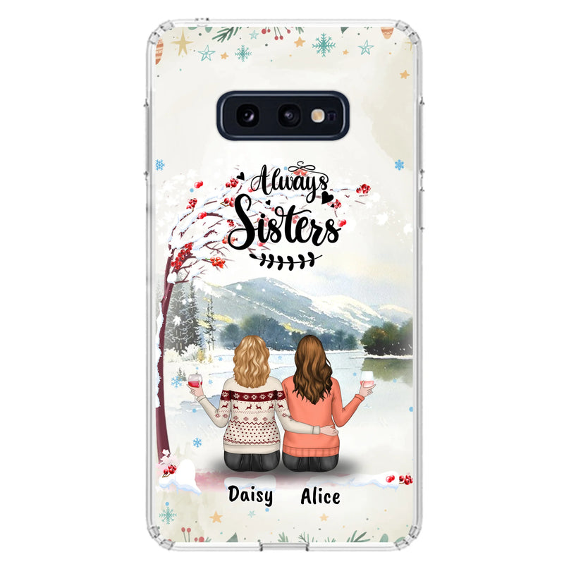 Custom Personalized Sisters Phone Case - Christmas/Autumn/Winter Sisters - Upto 3 Girls - Best Gift For Friends - Phone Case For iPhone And Samsung