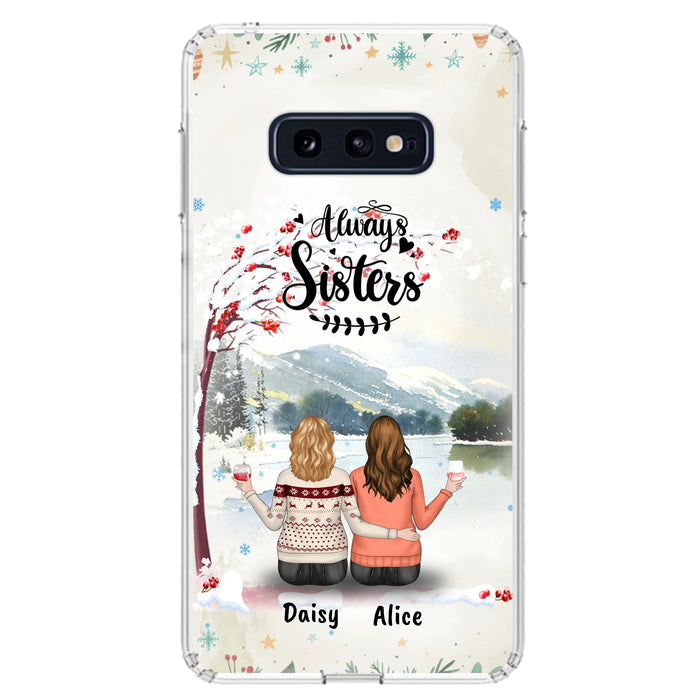 Custom Personalized Sisters Phone Case - Christmas/Autumn/Winter Sisters - Upto 3 Girls - Best Gift For Friends - Phone Case For iPhone And Samsung