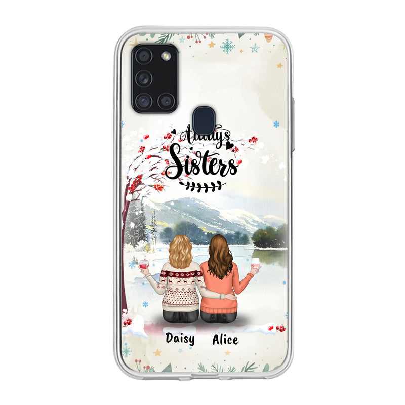 Custom Personalized Sisters Phone Case - Christmas/Autumn/Winter Sisters - Upto 3 Girls - Best Gift For Friends - Phone Case For iPhone And Samsung
