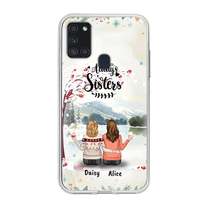 Custom Personalized Sisters Phone Case - Christmas/Autumn/Winter Sisters - Upto 3 Girls - Best Gift For Friends - Phone Case For iPhone And Samsung