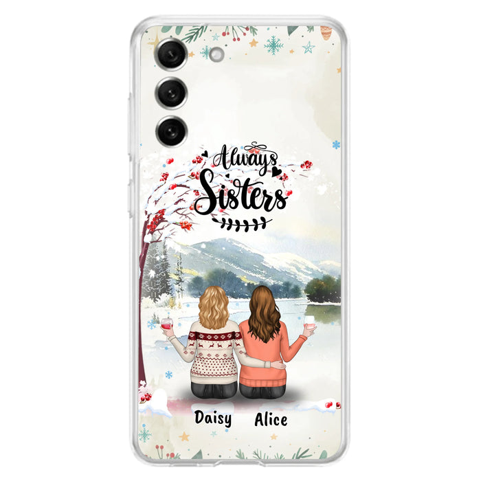 Custom Personalized Sisters Phone Case - Christmas/Autumn/Winter Sisters - Upto 3 Girls - Best Gift For Friends - Phone Case For iPhone And Samsung