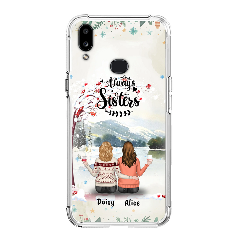 Custom Personalized Sisters Phone Case - Christmas/Autumn/Winter Sisters - Upto 3 Girls - Best Gift For Friends - Phone Case For iPhone And Samsung