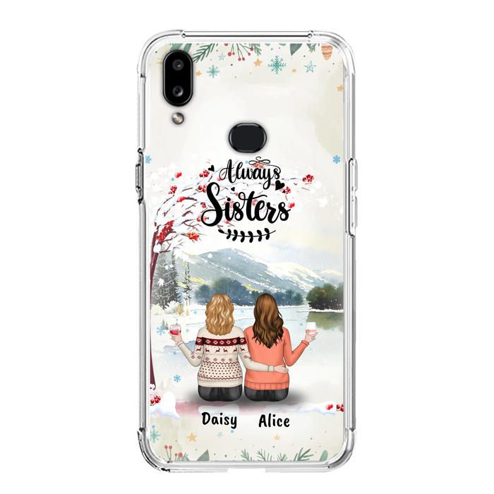 Custom Personalized Sisters Phone Case - Christmas/Autumn/Winter Sisters - Upto 3 Girls - Best Gift For Friends - Phone Case For iPhone And Samsung