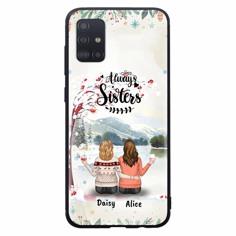 Custom Personalized Sisters Phone Case - Christmas/Autumn/Winter Sisters - Upto 3 Girls - Best Gift For Friends - Phone Case For iPhone And Samsung