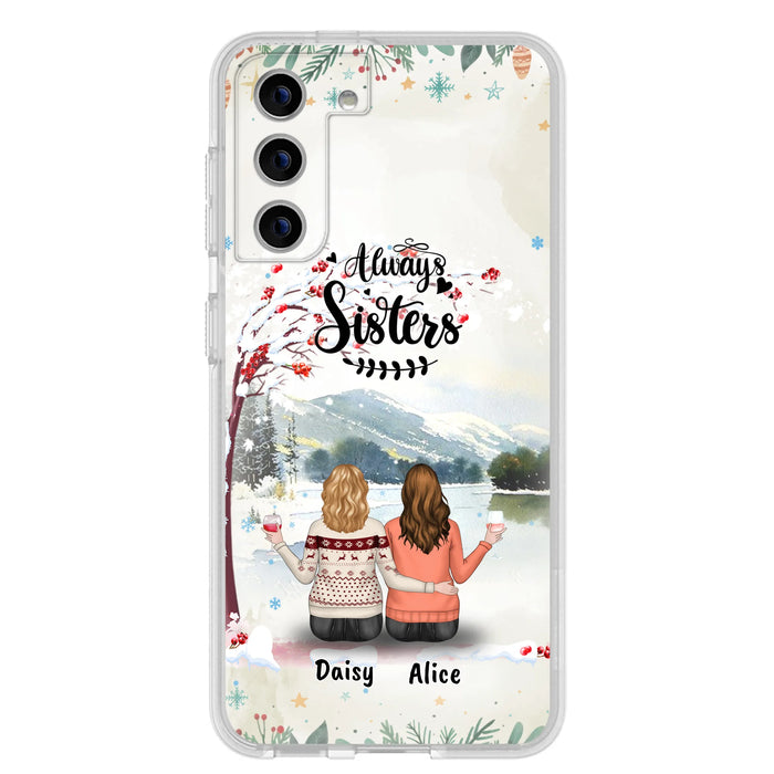 Custom Personalized Sisters Phone Case - Christmas/Autumn/Winter Sisters - Upto 3 Girls - Best Gift For Friends - Phone Case For iPhone And Samsung