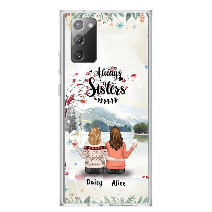 Custom Personalized Sisters Phone Case - Christmas/Autumn/Winter Sisters - Upto 3 Girls - Best Gift For Friends - Phone Case For iPhone And Samsung