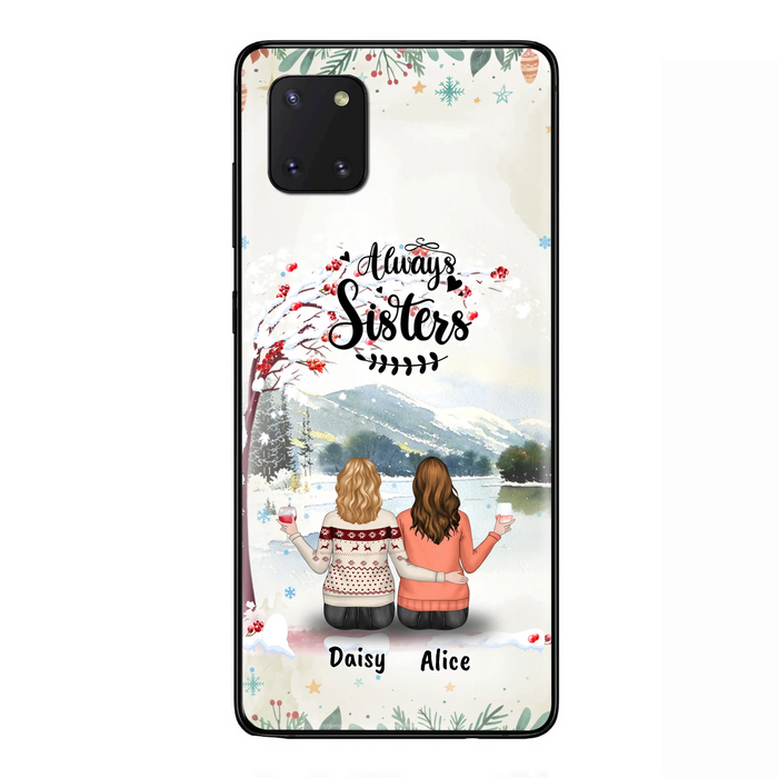 Custom Personalized Sisters Phone Case - Christmas/Autumn/Winter Sisters - Upto 3 Girls - Best Gift For Friends - Phone Case For iPhone And Samsung