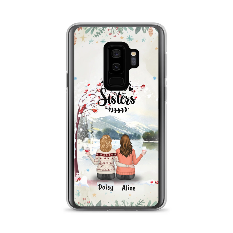 Custom Personalized Sisters Phone Case - Christmas/Autumn/Winter Sisters - Upto 3 Girls - Best Gift For Friends - Phone Case For iPhone And Samsung