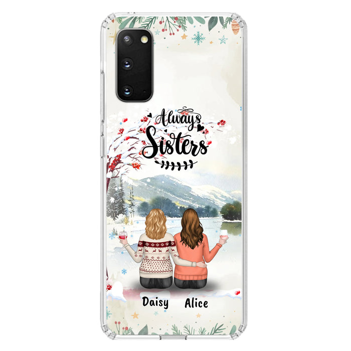 Custom Personalized Sisters Phone Case - Christmas/Autumn/Winter Sisters - Upto 3 Girls - Best Gift For Friends - Phone Case For iPhone And Samsung