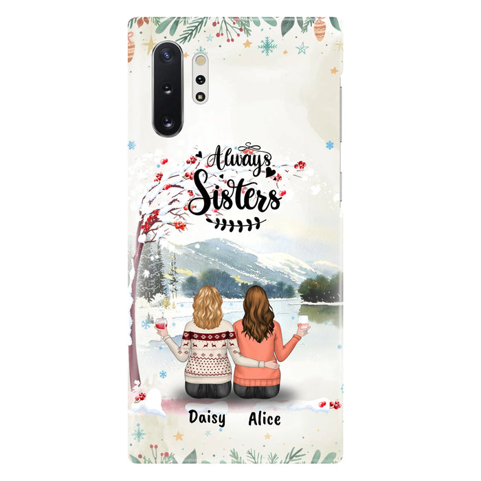 Custom Personalized Sisters Phone Case - Christmas/Autumn/Winter Sisters - Upto 3 Girls - Best Gift For Friends - Phone Case For iPhone And Samsung