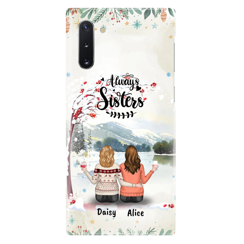 Custom Personalized Sisters Phone Case - Christmas/Autumn/Winter Sisters - Upto 3 Girls - Best Gift For Friends - Phone Case For iPhone And Samsung