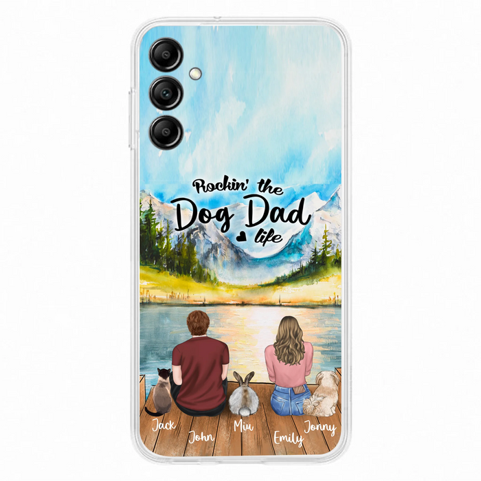 Custom Personalized Pet Couple Phone Case - Couple With Upto 3 Pets - Case For iPhone And Samsung