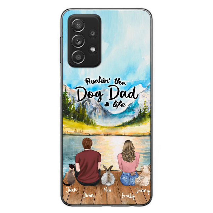 Custom Personalized Pet Couple Phone Case - Couple With Upto 3 Pets - Case For iPhone And Samsung