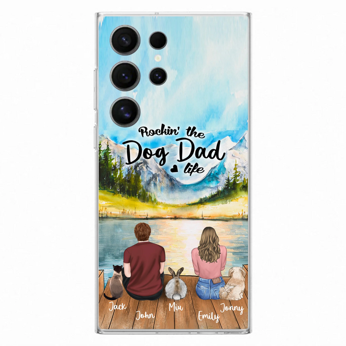 Custom Personalized Pet Couple Phone Case - Couple With Upto 3 Pets - Case For iPhone And Samsung