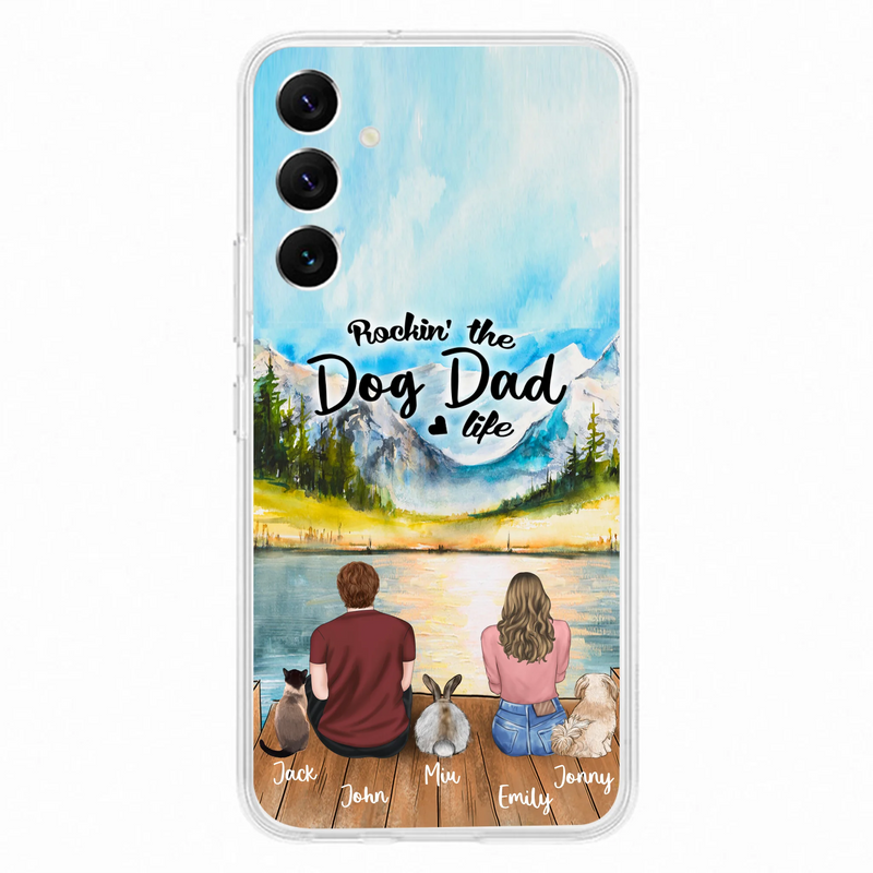 Custom Personalized Pet Couple Phone Case - Couple With Upto 3 Pets - Case For iPhone And Samsung