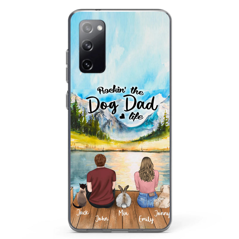 Custom Personalized Pet Couple Phone Case - Couple With Upto 3 Pets - Case For iPhone And Samsung