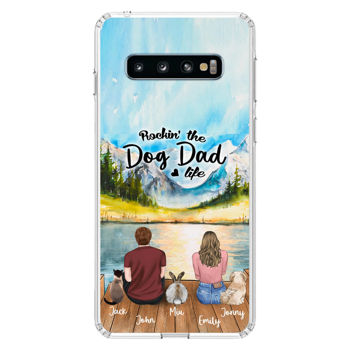 Custom Personalized Pet Couple Phone Case - Couple With Upto 3 Pets - Case For iPhone And Samsung