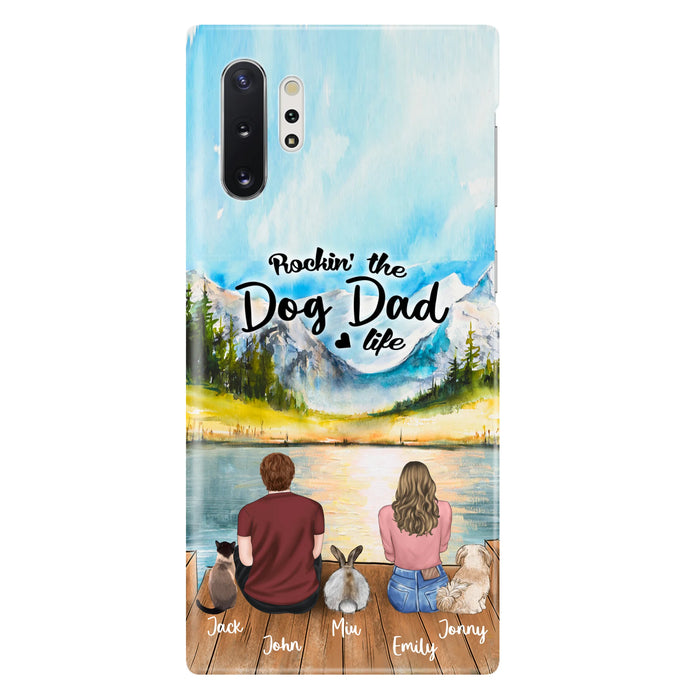 Custom Personalized Pet Couple Phone Case - Couple With Upto 3 Pets - Case For iPhone And Samsung