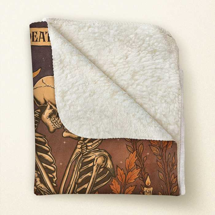 Personalized Skeleton Couple Cottage Quilt/Fleece Throw Blanket - Gift Idea For Couple - Til' Death Do Us Part