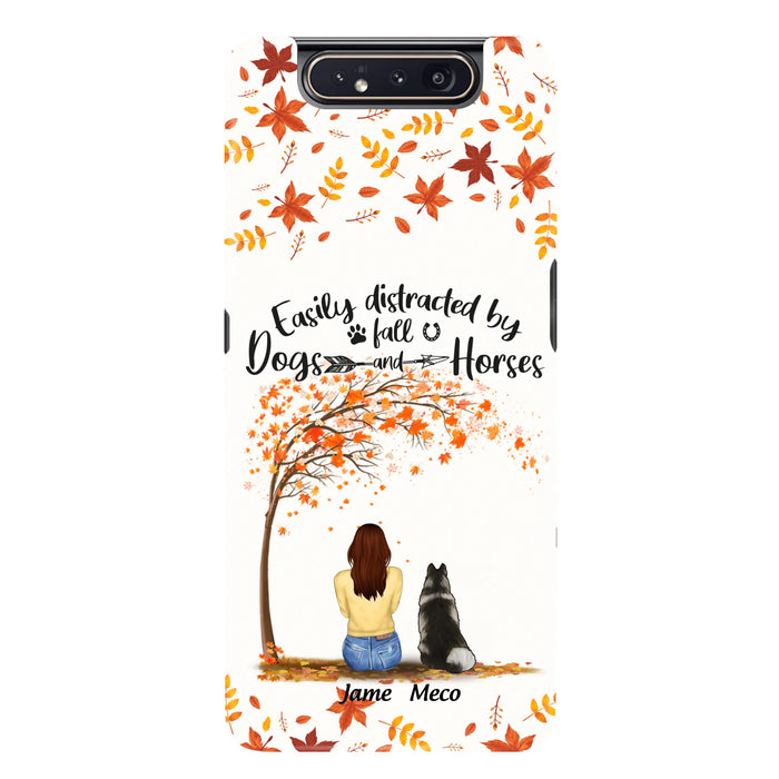 Custom Personalized Horse Dog Mom In Autumn Phone Case - Upto 3 Horses/ Dogs  - Case For iPhone And Samsung
