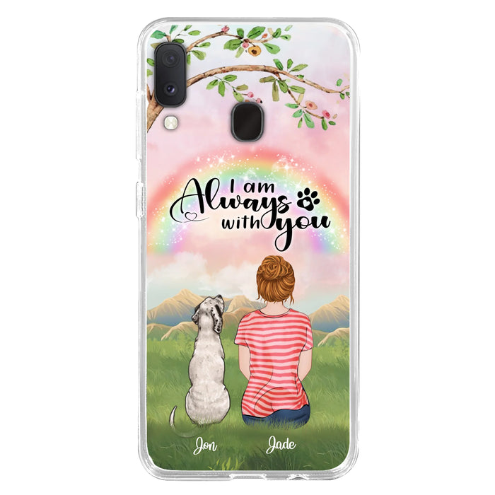 Custom Personalized Dog Mom/Dad Phone Case - Upto 4 Dogs - Best Gift For Dog Lover - I Am Always With You - Case For Iphone Samsung - 5BWJPA