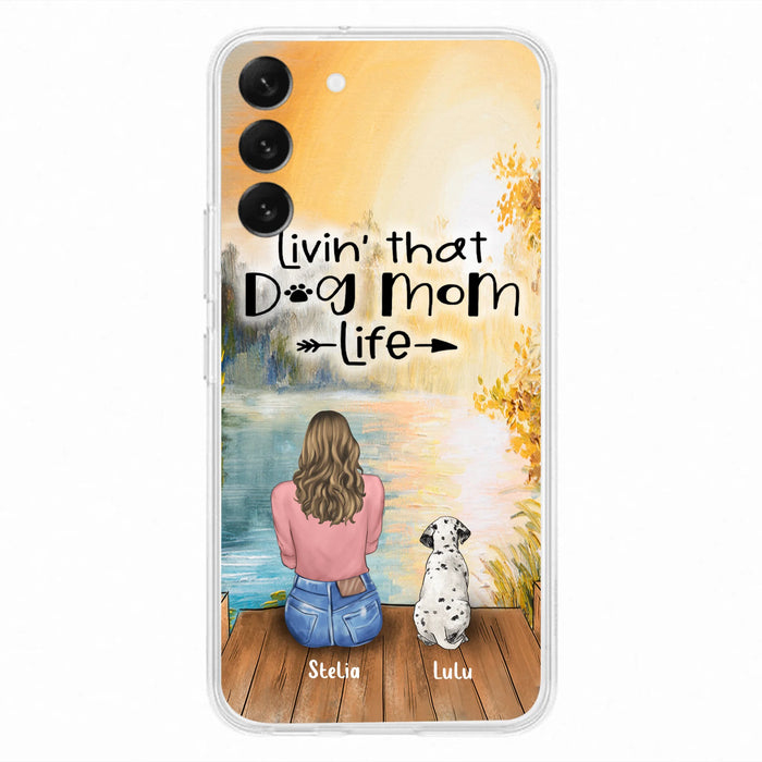 Personalized Dog Mom Phone Case - Up to 4 Dogs - Gift for Dog Lovers - Livin' with dog mom life
