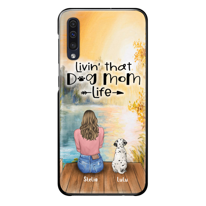 Personalized Dog Mom Phone Case - Up to 4 Dogs - Gift for Dog Lovers - Livin' with dog mom life