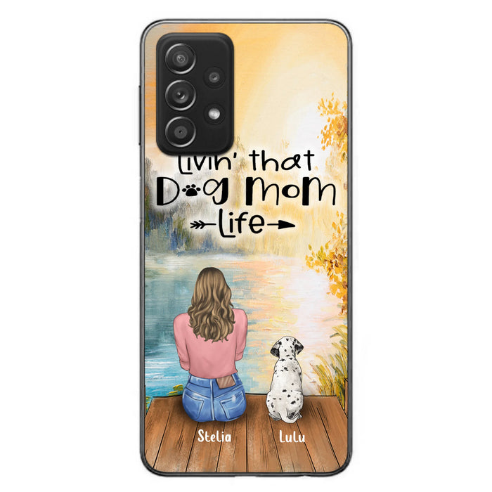 Personalized Dog Mom Phone Case - Up to 4 Dogs - Gift for Dog Lovers - Livin' with dog mom life
