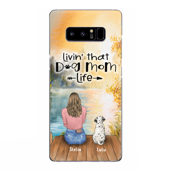 Personalized Dog Mom Phone Case - Up to 4 Dogs - Gift for Dog Lovers - Livin' with dog mom life