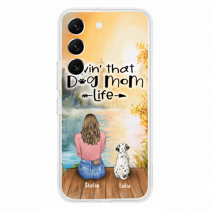 Personalized Dog Mom Phone Case - Up to 4 Dogs - Gift for Dog Lovers - Livin' with dog mom life
