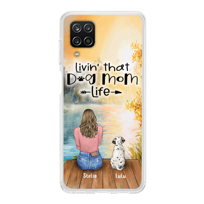 Personalized Dog Mom Phone Case - Up to 4 Dogs - Gift for Dog Lovers - Livin' with dog mom life