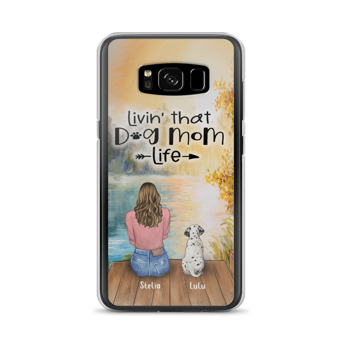 Personalized Dog Mom Phone Case - Up to 4 Dogs - Gift for Dog Lovers - Livin' with dog mom life