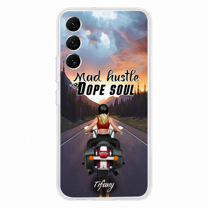Custom Personalized Motorcycle Girl Phone Case - Best Gift For Bikers - Mad Hustle Dope Soul - Phone Case For iPhone And Samsung - C6O4AR