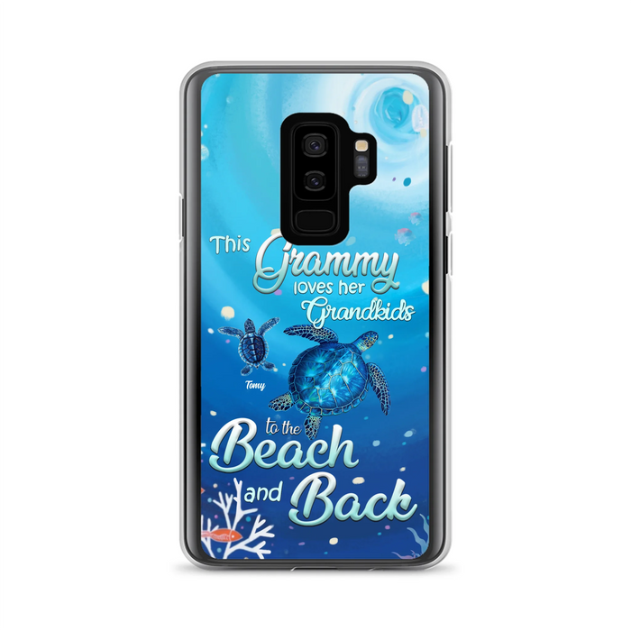 Custom Personalized Grandma Turtle Phone Case - Upto 6 Turtles - This Grammy Loves Her Grandkids To The Beach And Back - For iPhone And Samsung Phone Case - HWDFYR