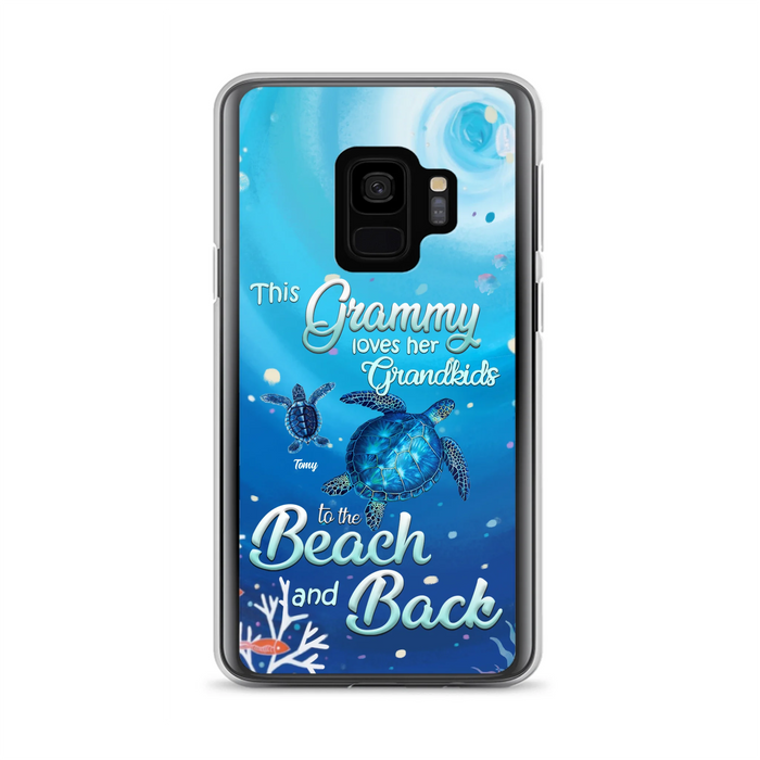 Custom Personalized Grandma Turtle Phone Case - Upto 6 Turtles - This Grammy Loves Her Grandkids To The Beach And Back - For iPhone And Samsung Phone Case - HWDFYR