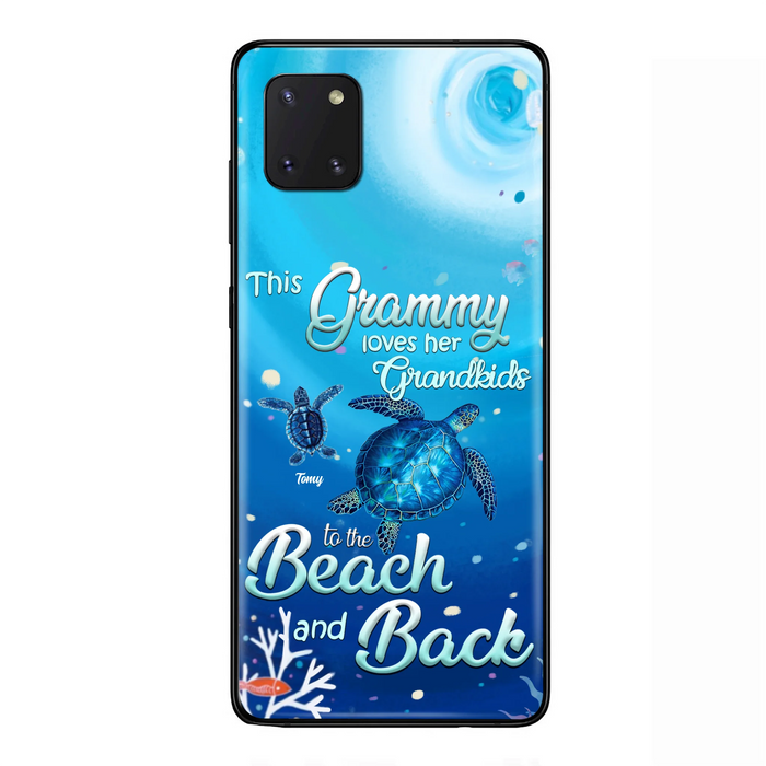 Custom Personalized Grandma Turtle Phone Case - Upto 6 Turtles - This Grammy Loves Her Grandkids To The Beach And Back - For iPhone And Samsung Phone Case - HWDFYR