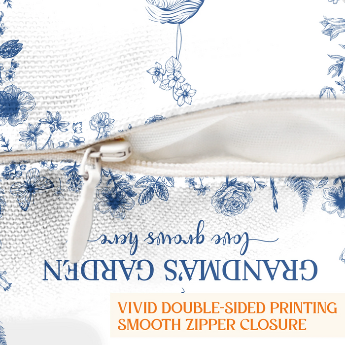 Personalized Grandma's Garden Quilt/Fleece Throw Blanket/Pillow Cover - Custom Side Profile Birthmonth Flower - Up to 6 Kids - Love Grows Here