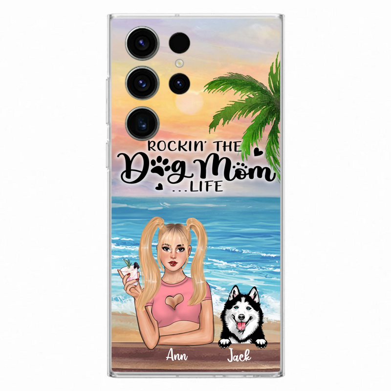 Custom Personalized Dog Mom Phone Case - Rockin' The Dog Mom Life