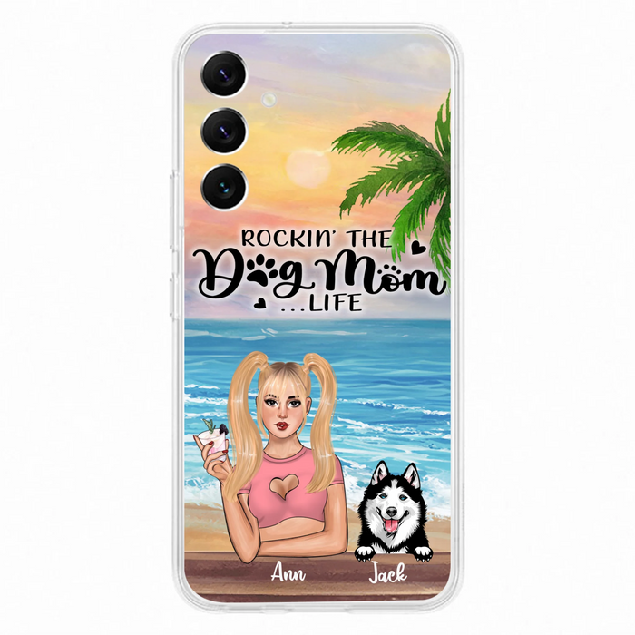 Custom Personalized Dog Mom Phone Case - Rockin' The Dog Mom Life