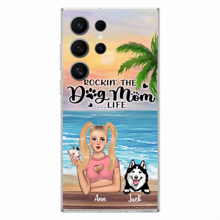 Custom Personalized Dog Mom Phone Case - Rockin' The Dog Mom Life