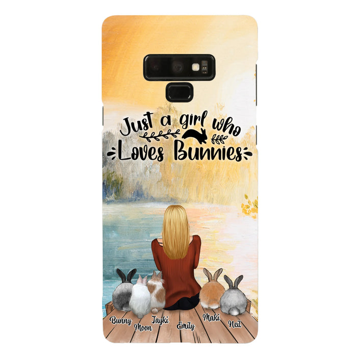 Custom Personalized Rabbit Mom Phone Case - Gifts For Rabbit Lovers With Upto 5 Rabbits - Just A Gril Who Loves Bunnies