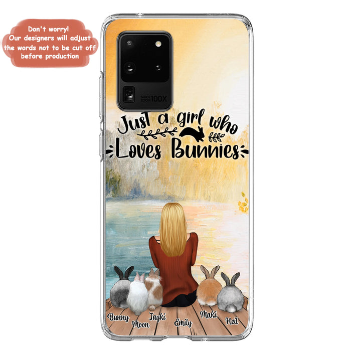Custom Personalized Rabbit Mom Phone Case - Gifts For Rabbit Lovers With Upto 5 Rabbits - Just A Gril Who Loves Bunnies