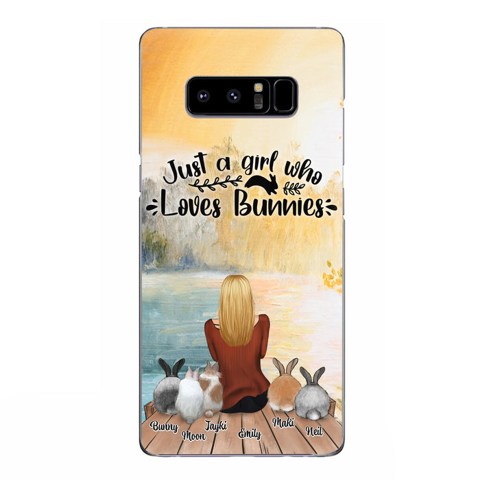 Custom Personalized Rabbit Mom Phone Case - Gifts For Rabbit Lovers With Upto 5 Rabbits - Just A Gril Who Loves Bunnies