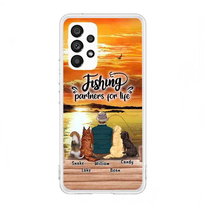 Custom Personalized Fishing Man Phone Case - Upto 4 Dogs - Phone Case For iPhone and Samsung - 4TC88X