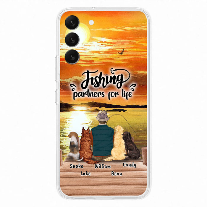 Custom Personalized Fishing Man Phone Case - Upto 4 Dogs - Phone Case For iPhone and Samsung - 4TC88X
