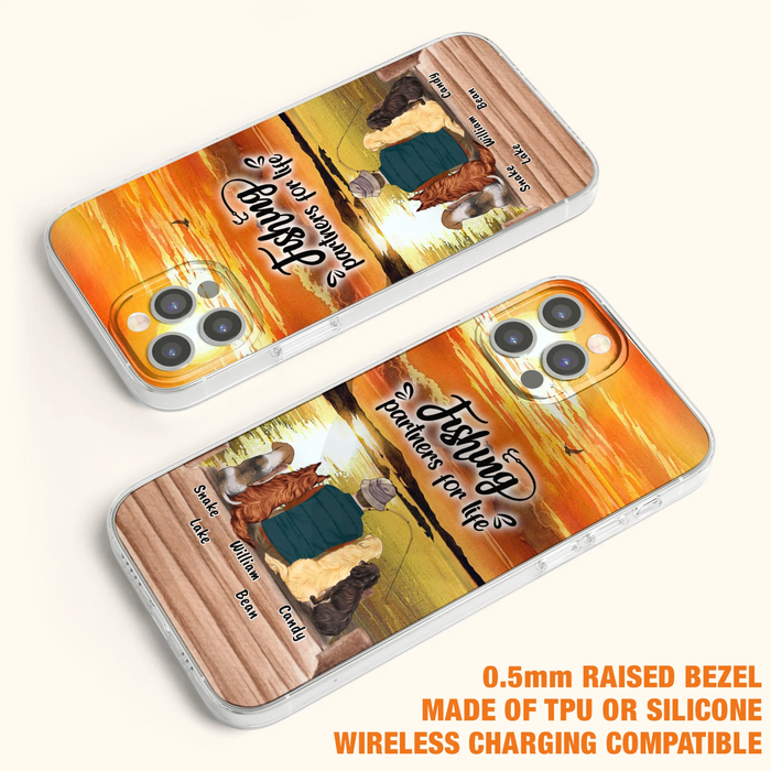 Custom Personalized Fishing Man Phone Case - Upto 4 Dogs - Phone Case For iPhone and Samsung - 4TC88X