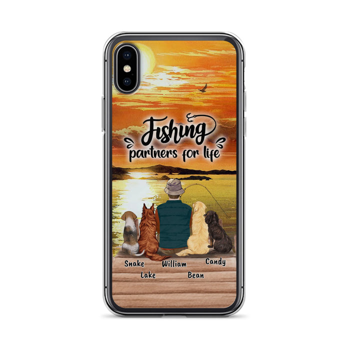 Custom Personalized Fishing Man Phone Case - Upto 4 Dogs - Phone Case For iPhone and Samsung - 4TC88X