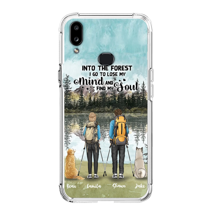Custom Personalized Hiking Couple With Dogs Phone Case - Couple With Upto 2 Pets - Case For iPhone and Samsung - Q67GXN